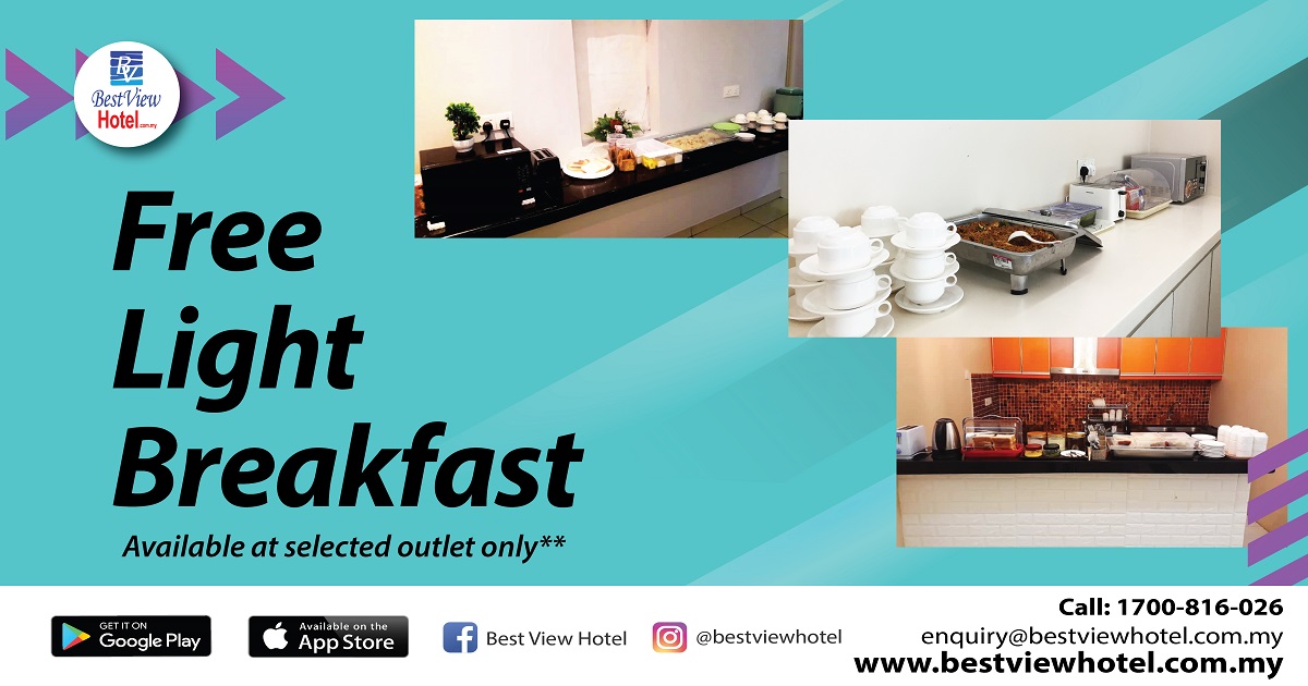 Free Light Breakfast is now served at selected Best View Hotel Outlet!